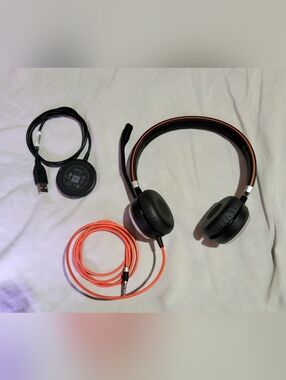 Jabra Wired Headset with Boom Mic - Black and Orange